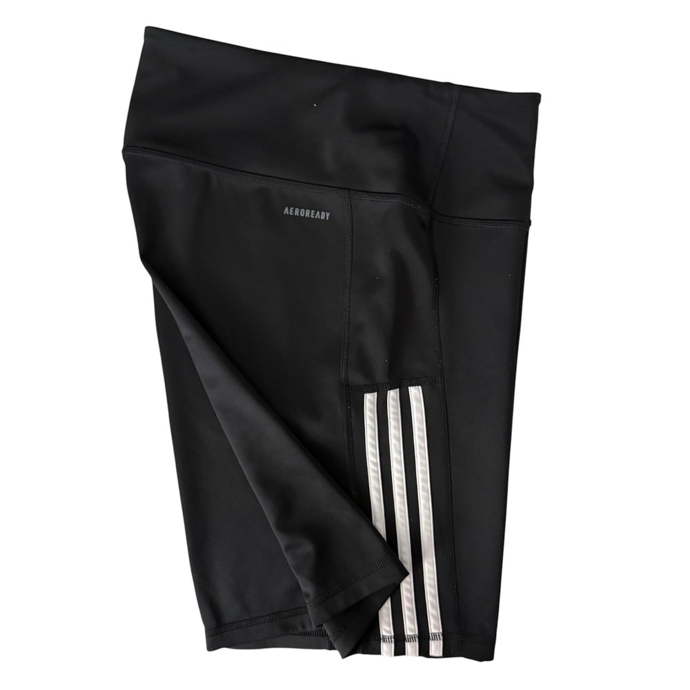 Adidas AeroReady Training Shorts Womens XL Black Athletic 3-Stripe Primegreen - Picture 13 of 14